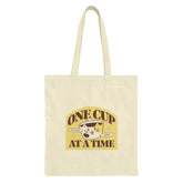 One Cup Cat Tote Bag, Kawaii Coffee Lover Gift, Sip Relax Repeat, Aesthetic Tote, Book Bag, Grocery Bag, Everyday Bag - Tawshia